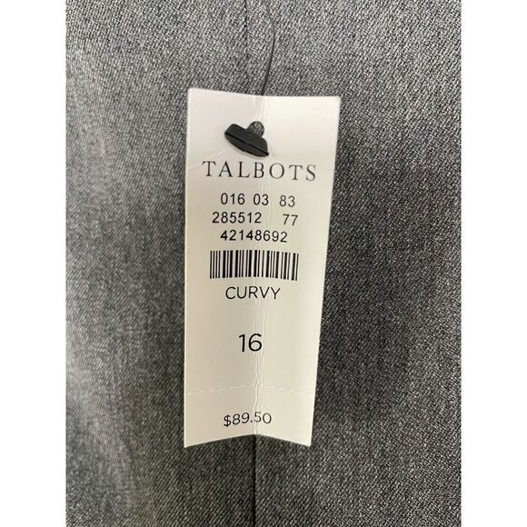 Talbots Size 16 Curvy Bi Stretch Pants High Waist Straight Leg Full Gray NWT - Picture 3 of 7